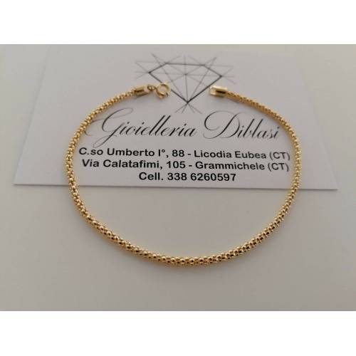 BRACCIALE In ORO GIALLO 18 Karati 750%/1000 Uomo Donna Unisex Maglia Simile FOPE - 1