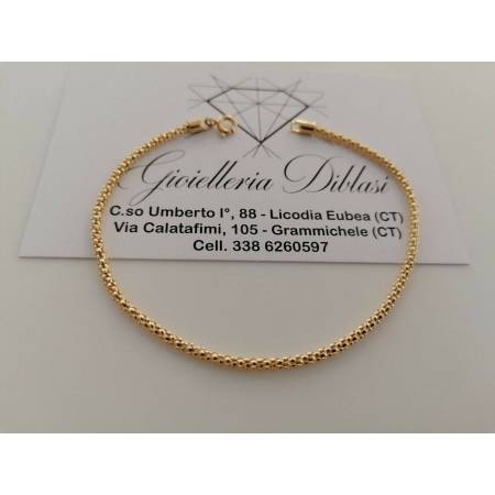 BRACCIALE In ORO GIALLO 18 Karati 750%/1000 Uomo Donna Unisex Maglia Simile FOPE - 1