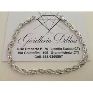 BRACCIALE UOMO DONNA UNISEX in oro bianco 18 Karati 750% Made in Italy - 1