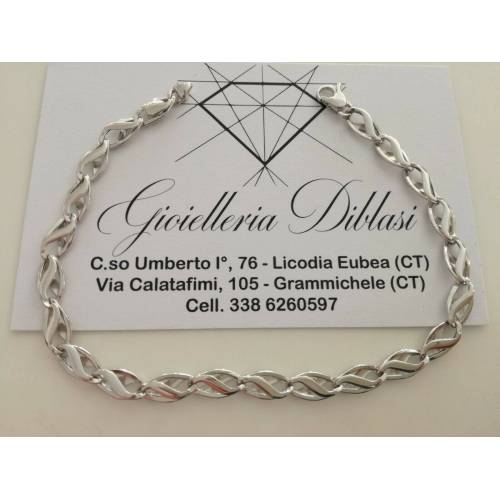 BRACCIALE UOMO DONNA UNISEX in oro bianco 18 Karati 750% Made in Italy - 1