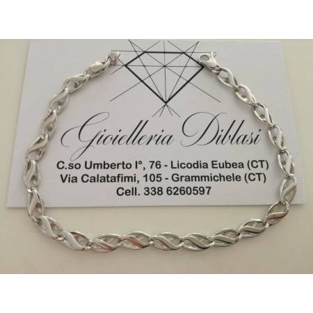 BRACCIALE UOMO DONNA UNISEX in oro bianco 18 Karati 750% Made in Italy - 1