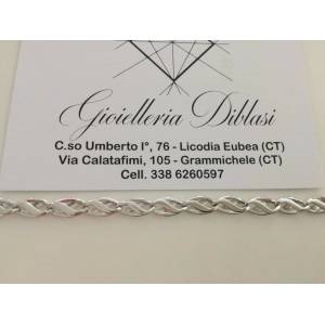 BRACCIALE UOMO DONNA UNISEX in oro bianco 18 Karati 750% Made in Italy - 1 2