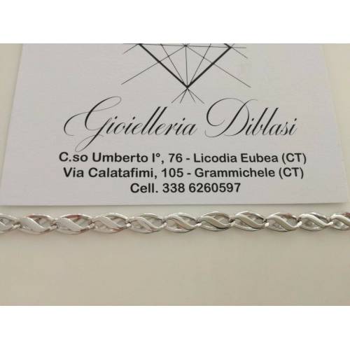 BRACCIALE UOMO DONNA UNISEX in oro bianco 18 Karati 750% Made in Italy - 2