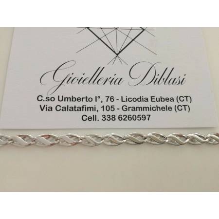 BRACCIALE UOMO DONNA UNISEX in oro bianco 18 Karati 750% Made in Italy - 2