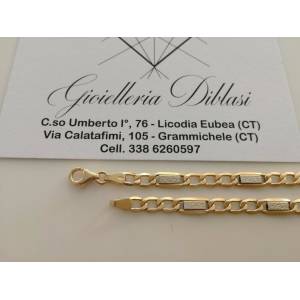 BRACCIALE In ORO Bicolore GIALLO BIANCO 18 Karati 750% Uomo Donna Maglia CATENA - 1 2