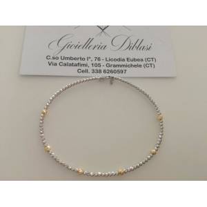 BRACCIALE RIGIDO ORO Bicolore GIALLO e BIANCO Donna Oro 18KT 750% Made In Italy - 1