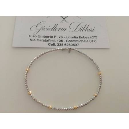 BRACCIALE RIGIDO ORO Bicolore GIALLO e BIANCO Donna Oro 18KT 750% Made In Italy - 1