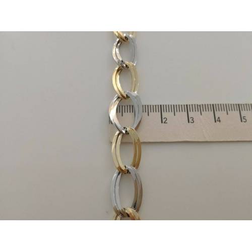 BRACCIALE In ORO 18 Karati 750%/1000 Donna Bicolore GIALLO BIANCO Maglia Catena - 3