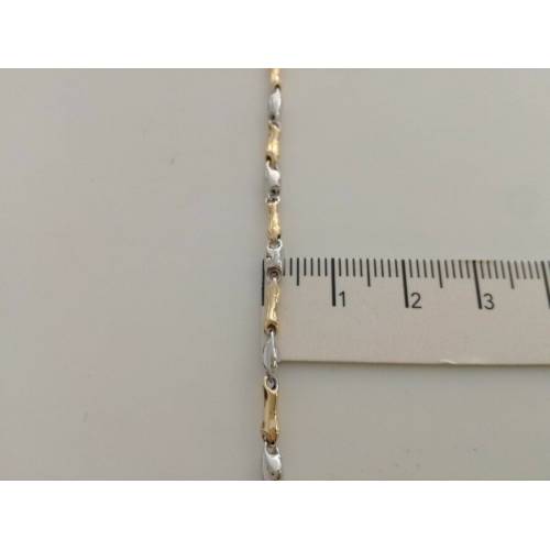 BRACCIALE In ORO Bicolore GIALLO e BIANCO Unisex Oro 18 KT 750% Made In Italy - 3