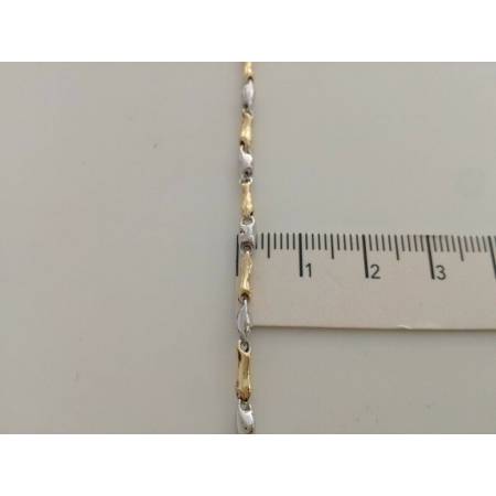 BRACCIALE In ORO Bicolore GIALLO e BIANCO Unisex Oro 18 KT 750% Made In Italy - 3