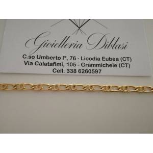 BRACCIALE Donna In ORO GIALLO 18 Karati 750%/1000 Maglia CATENA Made In Italy - 1 2