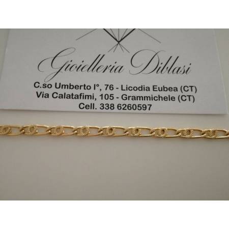 BRACCIALE Donna In ORO GIALLO 18 Karati 750%/1000 Maglia CATENA Made In Italy - 2