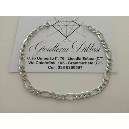 BRACCIALE ORO Uomo Donna Unisex maglia 3+1 Oro Bianco 18 Karati 750%1000 - 1