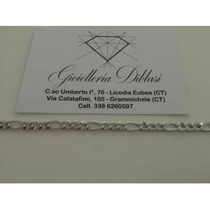 BRACCIALE ORO Uomo Donna Unisex maglia 3+1 Oro Bianco 18 Karati 750%1000 - 1 2