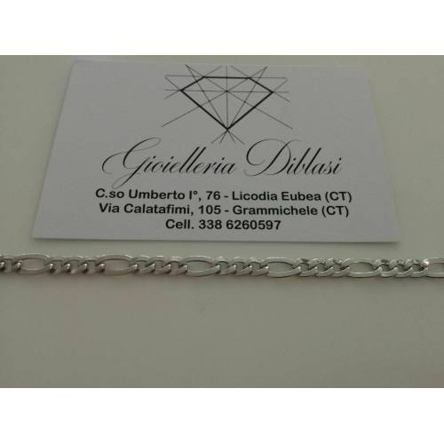 BRACCIALE ORO Uomo Donna Unisex maglia 3+1 Oro Bianco 18 Karati 750%1000 - 2