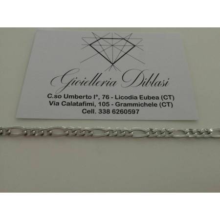 BRACCIALE ORO Uomo Donna Unisex maglia 3+1 Oro Bianco 18 Karati 750%1000 - 2