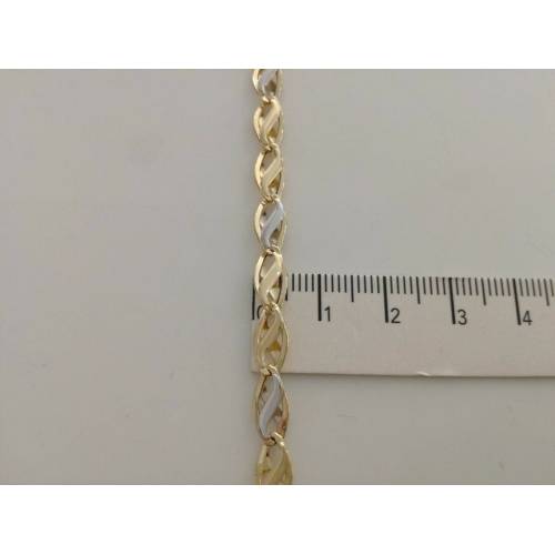 BRACCIALE In ORO Bicolore GIALLO e BIANCO Unisex Oro 18 KT 750% Made In Italy - 3
