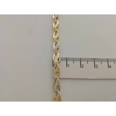 BRACCIALE In ORO Bicolore GIALLO e BIANCO Unisex Oro 18 KT 750% Made In Italy - 3
