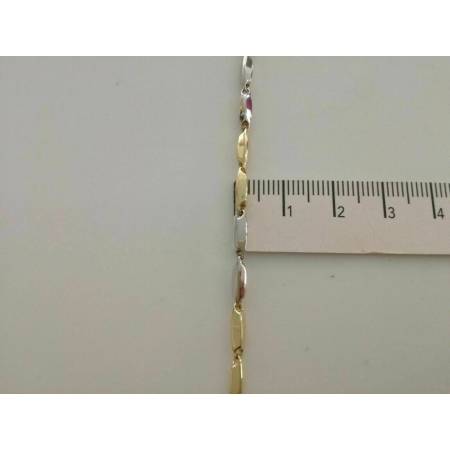 BRACCIALE Oro 18 Karati 750% Uomo Donna Unisex ORO GIALLO e BIANCO Bicolore - 3
