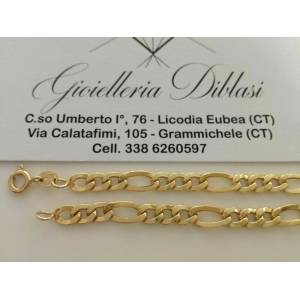 BRACCIALE Uomo Donna Oro 18 Karati 750% Unisex ORO GIALLO Maglia 3+1 Made italy - 1 2