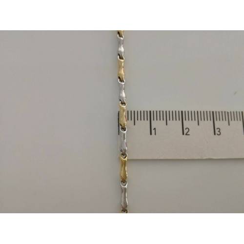 BRACCIALE In ORO Bicolore GIALLO e BIANCO Unisex Oro 18 KT 750% Made In Italy - 3