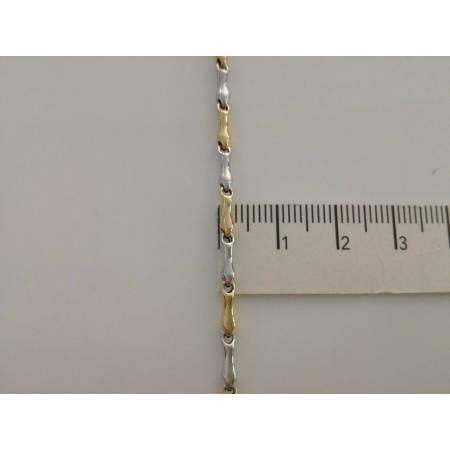 BRACCIALE In ORO Bicolore GIALLO e BIANCO Unisex Oro 18 KT 750% Made In Italy - 3