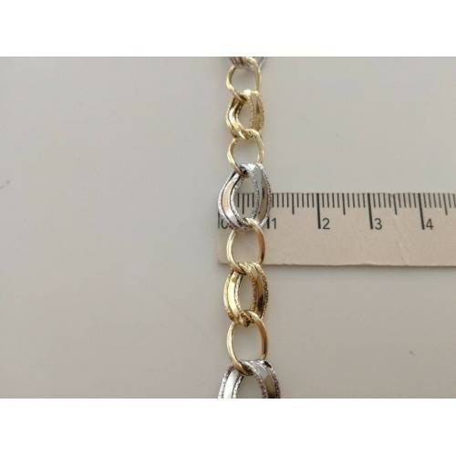 BRACCIALE In ORO 18 Karati 750%/1000 Donna Bicolore GIALLO BIANCO Maglia Catena - 3