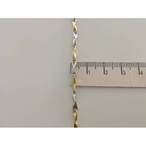 BRACCIALE In ORO Bicolore GIALLO BIANCO 18 Karati 750% Uomo Donna Maglia CATENA - 3