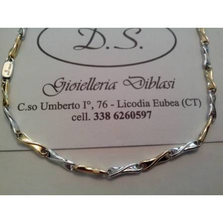 BRACCIALE Uomo Donna UNISEX ORO BIANCO E GIALLO oro 18 karati 750% made in Italy - 1