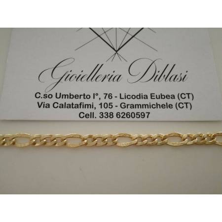 BRACCIALE Donna Uomo Unisex ORO GIALLO 18 KARATI 750% Maglia 3+1 A Catena Italia - 2