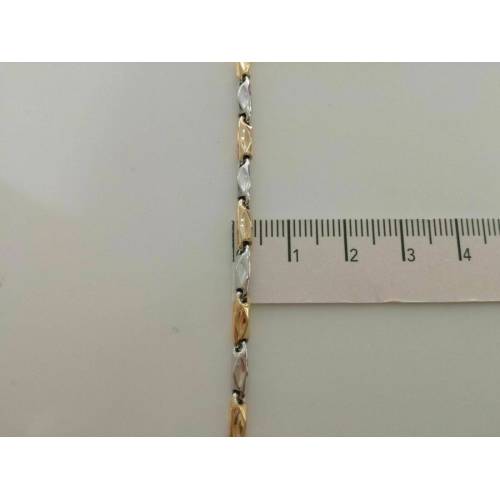 BRACCIALE Oro 18 Karati 750% Uomo Donna Unisex ORO GIALLO e BIANCO Bicolore - 3