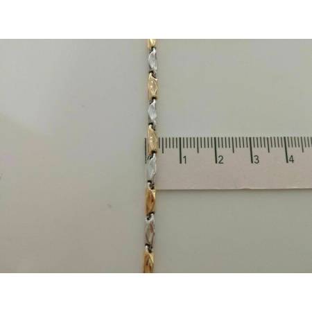 BRACCIALE Oro 18 Karati 750% Uomo Donna Unisex ORO GIALLO e BIANCO Bicolore - 3