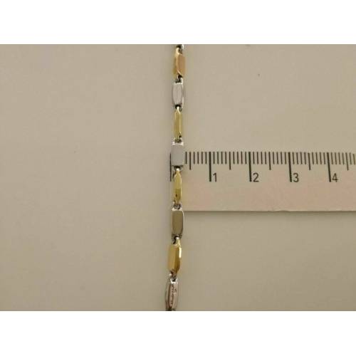 BRACCIALE Oro 18 Karati 750% Uomo Donna Unisex ORO GIALLO e BIANCO Bicolore - 3