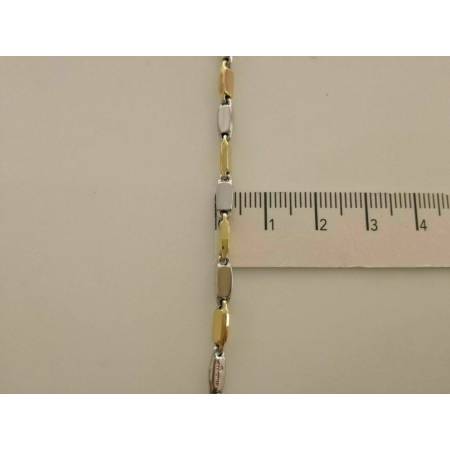 BRACCIALE Oro 18 Karati 750% Uomo Donna Unisex ORO GIALLO e BIANCO Bicolore - 3
