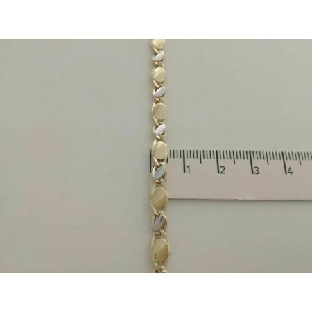 BRACCIALE Uomo Donna Oro 18 Karati 750% Unisex ORO GIALLO e BIANCO Bicolore - 3