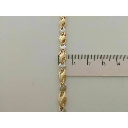 BRACCIALE Uomo Donna Oro 18 Karati 750% Unisex ORO GIALLO e BIANCO Bicolore - 3