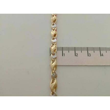 BRACCIALE Uomo Donna Oro 18 Karati 750% Unisex ORO GIALLO e BIANCO Bicolore - 3