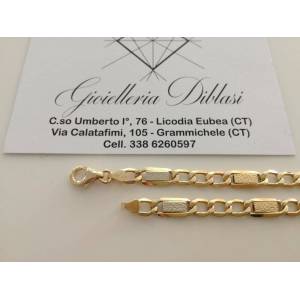 BRACCIALE In ORO Bicolore GIALLO BIANCO 18 Karati 750% Uomo Donna Maglia CATENA - 1 2