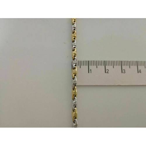 BRACCIALE Uomo Donna Unisex ORO GIALLO e BIANCO Bicolore Oro 18 Karati 750% - 3