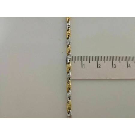 BRACCIALE Uomo Donna Unisex ORO GIALLO e BIANCO Bicolore Oro 18 Karati 750% - 3