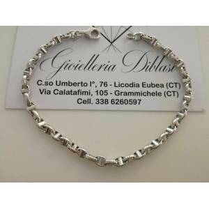 BRACCIALE ORO BIANCO 18 Karati 750/1000 Uomo Donna Unisex Made in Italia - 1