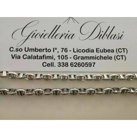 BRACCIALE ORO BIANCO 18 Karati 750/1000 Uomo Donna Unisex Made in Italia - 3