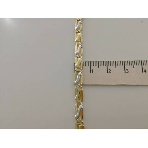 BRACCIALE In ORO 18 Karati 750% Uomo Donna Bicolore GIALLO BIANCO Maglia Catena - 3