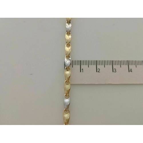 BRACCIALE Uomo Donna Oro 18 Karati 750% Unisex ORO GIALLO e BIANCO Bicolore - 3