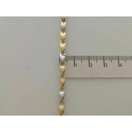 BRACCIALE Uomo Donna Oro 18 Karati 750% Unisex ORO GIALLO e BIANCO Bicolore - 3