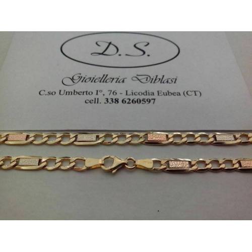 BRACCIALE ORO 18 Karati 750% GIALLO BIANCO E ROSSO BRACELET GOLD MADE ITALY - 2