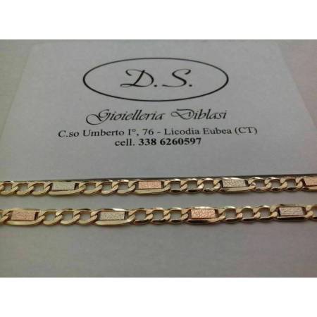 BRACCIALE ORO 18 Karati 750% GIALLO BIANCO E ROSSO BRACELET GOLD MADE ITALY - 3