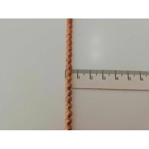 BRACCIALE Uomo Donna Oro 18 Karati 750% Unisex ORO ROSA con Sfere Diamantate - 3