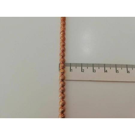 BRACCIALE Uomo Donna Oro 18 Karati 750% Unisex ORO ROSA con Sfere Diamantate - 3