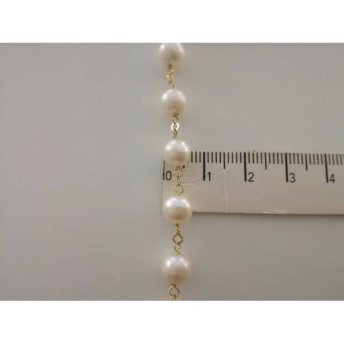 BRACCIALE Oro Donna 18 Karati 750% PERLE Naturali Acqua Dolce made in Italia - 3